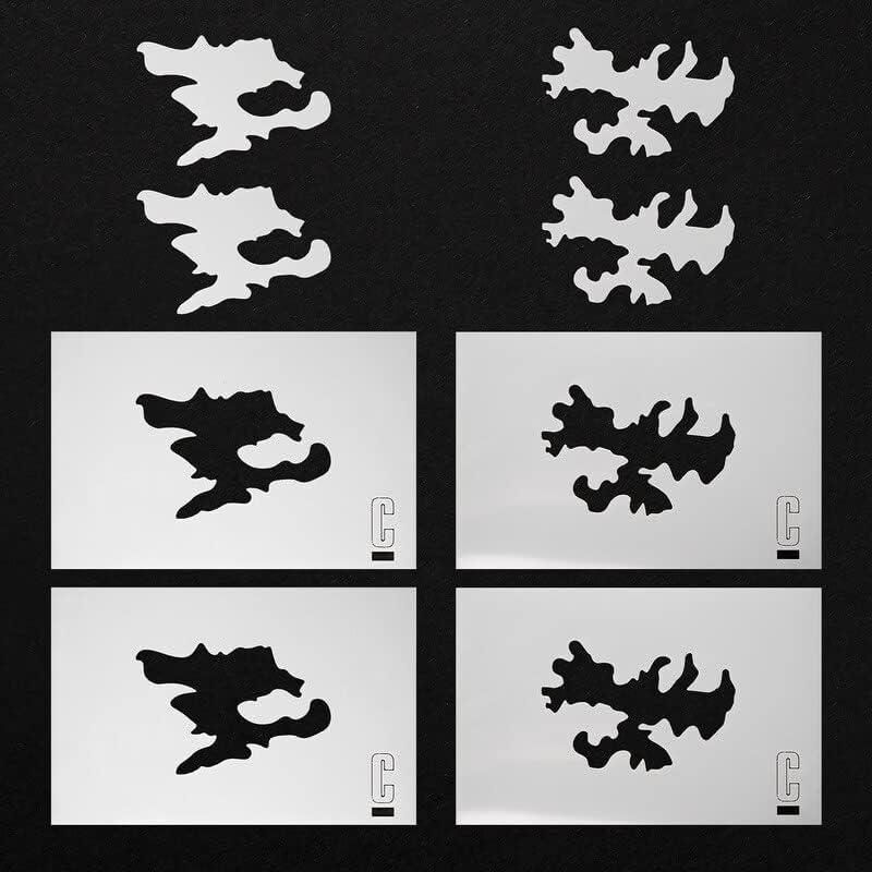 Vinyl High Heat Gun Stencil – Reptile Skin Pattern – 2 Pack – For Cerakote, Spray Paint – Made In USA