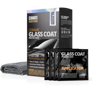 imageCERAKOTE Ceramic Glass Coat Protectant  Hydrophobic Automotive Rain Repellant LongLasting and Durable Ceramic Coating Quick and Easy Application4 Wipe Kit
